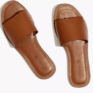 NWOT Madewell THE BOARDWALK POST SLIDE SANDAL IN LEATHER